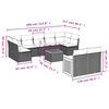 vidaXL 10-tlg. Garten-Sofagarnitur mit Kissen Schwarz Poly Rattan