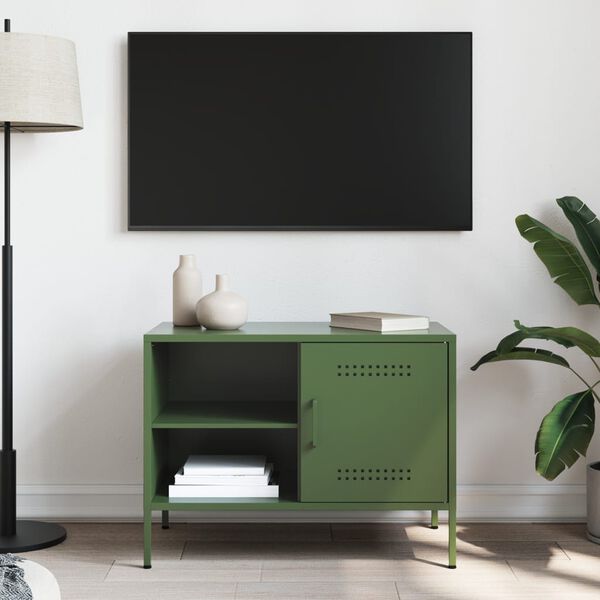 vidaXL TV-Schrank Olivgr&uuml;n 68x39x50,5 cm Stahl