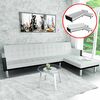 vidaXL Schlafsofa in L-Form Kunstleder Wei&szlig; und Schwarz