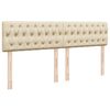 vidaXL Boxspringbett mit Matratze Creme 180x200 cm Stoff