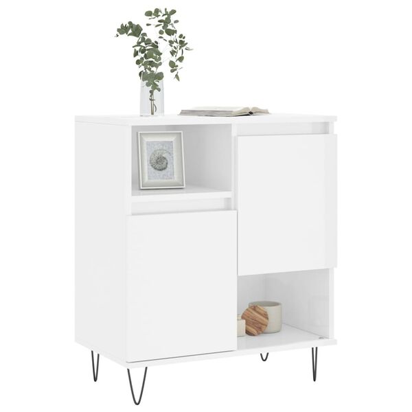 vidaXL Sideboard Hochglanz-Wei&szlig; 60x35x70 cm Holzwerkstoff