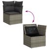 vidaXL 5-tlg. Garten-Sofagarnitur mit Kissen Grau Poly Rattan Akazie