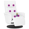 vidaXL Massagesessel mit Fußteil Weiß Kunstleder