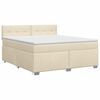 vidaXL Boxspringbett mit Matratze Creme 140 x 190 cm Stoff