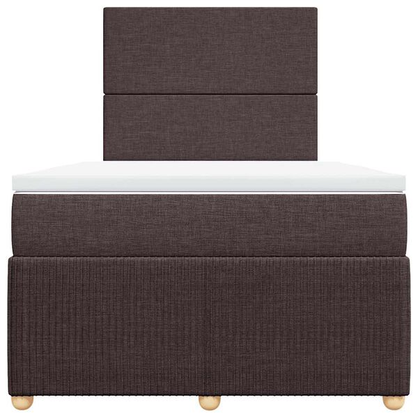 vidaXL Boxspringbett mit Matratze Dunkelbraun 120x200 cm Stoff
