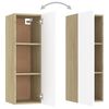vidaXL TV-Schrank Wei&szlig; Sonoma-Eiche 30,5x30x90 cm Holzwerkstoff