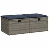 vidaXL 2-tlg. Garten-Sofagarnitur mit Kissen Grau Poly Rattan Akazie