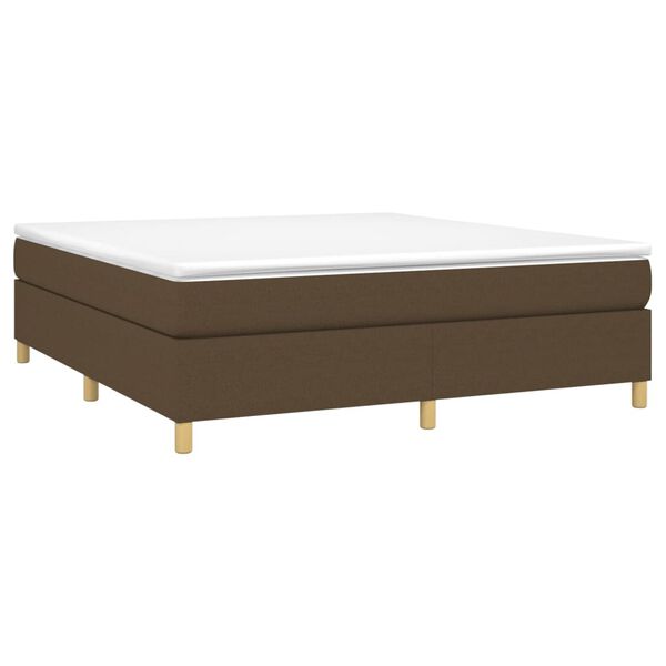 vidaXL Boxspringbett mit Matratze Dunkelbraun 160x200 cm Stoff