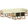 vidaXL Outdoor-Sofagarnitur mit Kissen 9 pcs Wei&szlig; und Creme