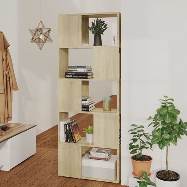 vidaXL B&uuml;cherregal Raumteiler Sonoma-Eiche 60x24x155 cm