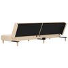vidaXL Schlafsofa 2-Sitzer mit 2 Kissen & Hocker Creme Stoff