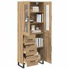 vidaXL Highboard 2 pcs Artisan-Eiche Engineered Wood und Glas