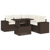vidaXL 6-tlg. Garten-Sofagarnitur mit Kissen Braun Poly Rattan