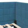 vidaXL Eckbettgestell mit Kopfteil Blau 90 cm x 190 cm Samt