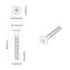 vidaXL Confirmat-Schrauben 2 Stk. Silber &Oslash;5 x 40 mm Metall