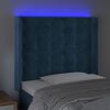 vidaXL LED Kopfteil Dunkelblau 103x16x118/128 cm Samt