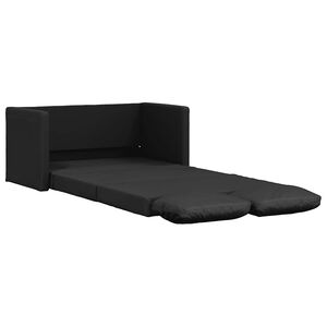 vidaXL Bodensofa mit Schlaffunktion Schwarz 112x174x55 cm Kunstleder