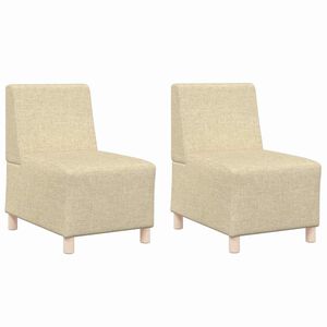 vidaXL Modulares Armfreies Sofa 2 pcs Creme 55 x 74 x 82 cm Stoff