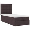 vidaXL Ottoman-Bett mit Matratze & LEDs Dunkelbraun 80x200 cm Stoff