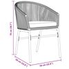vidaXL Garten Essgruppe 7 pcs Grau Poly-Rattan