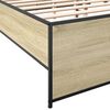 vidaXL Bettgestell Sonoma-Eiche 160x200 cm Holzwerkstoff und Metall