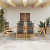 vidaXL Garten Essgruppe 7 pcs Schwarz Massivholz Akazie