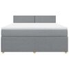 vidaXL Boxspringbett mit Matratze Hellgrau 180x200 cm Stoff