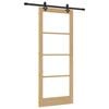 vidaXL Schiebet&uuml;r Natur 86 x 211 cm Massivholz Kiefer und Glas