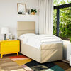 vidaXL Boxspringbett mit Matratze Creme 90x190 cm Stoff