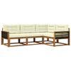 vidaXL Outdoor-Sofagarnitur mit Kissen 4 pcs Natur und Creme