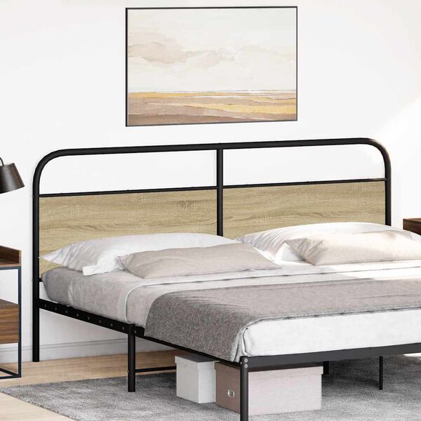 vidaXL Ersatz-Kopfteil Sonoma-Eiche 180 cm Stahl und Holzwerkstoff