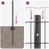 vidaXL Zaun mit Pfosten Grau 0,8 x 25 m Stahl