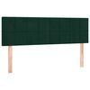 vidaXL Boxspringbett mit Matratze & LED Dunkelgr&uuml;n 140x190 cm Samt
