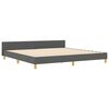 vidaXL Bettgestell mit Kopfteil Dunkelgrau 200 x 200 cm Stoff