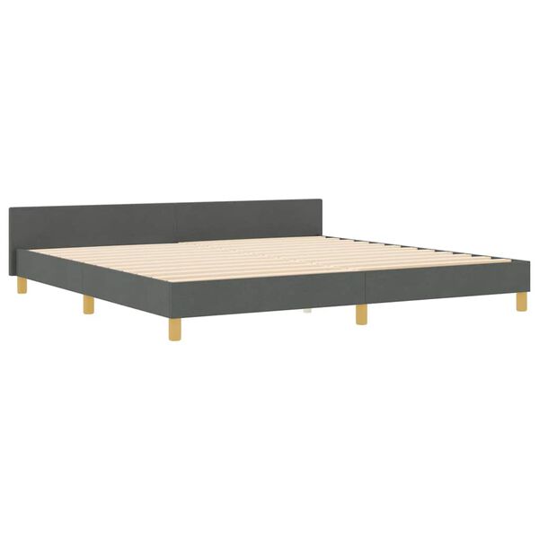 vidaXL Bettgestell mit Kopfteil Dunkelgrau 200 x 200 cm Stoff