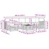 vidaXL Ecksofa Set mit Kissen 8 pcs Natur und Creme Massivholz Akazie