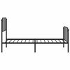 vidaXL Bettgestell mit Kopf- und Fu&szlig;teil Metall Schwarz 100x200 cm