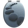vidaXL Soft-Close Toilettensitz Grau 44 x 38 cm MDF-Platte