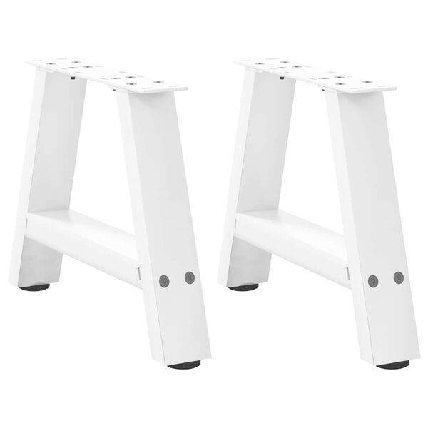 vidaXL Couchtischbeine A-Form 2 Stk. Wei&szlig; 50x(30-31) cm Stahl