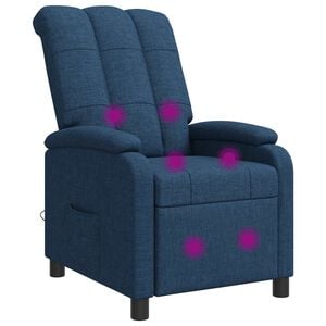 vidaXL Massage Relaxsessel Blau Stoff