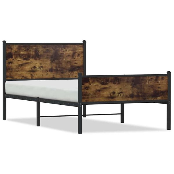 vidaXL Metallbett ohne Matratze R&auml;uchereiche 107x203 cm