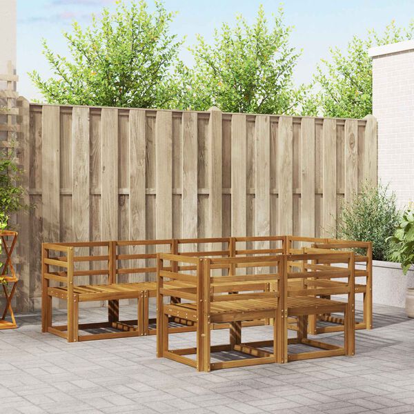 vidaXL Outdoor-Sofagarnitur 7 pcs Natur Massivholz Akazie