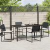 vidaXL Garten Essgruppe 5 pcs Schwarz Pulverbeschichteter Stahl