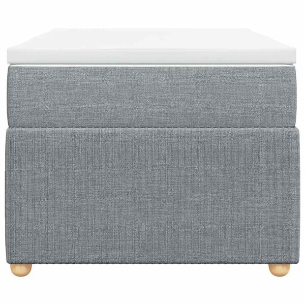 vidaXL Boxspringbett mit Matratze Hellgrau 90x200 cm Stoff