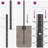 vidaXL Zaun mit Pfosten Grau 1,2 x 100 m Stahl und PVC