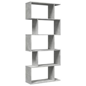 vidaXL Raumteiler-B&uuml;cherregal 5 Etagen Betongrau 70x24x161 cm