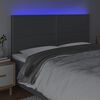 vidaXL LED Kopfteil Dunkelgrau 160x5x118/128 cm Stoff