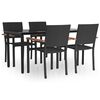 vidaXL 5-tlg. Garten-Essgruppe Schwarz Poly Rattan