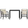vidaXL 3-tlg. Bistro-Set mit Kissen Schwarz Poly Rattan