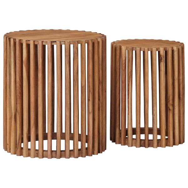 vidaXL Beistelltisch-Set mit Speicher mit T&uuml;r Braun 40 x 40 x 45 cm